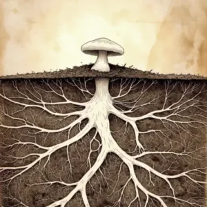 illustration du réseau de mycélium d'un champignon