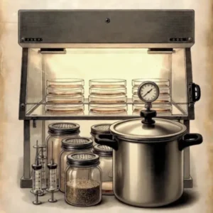 illustration d'un set up de myciculture avancé, matériel de laboratoire