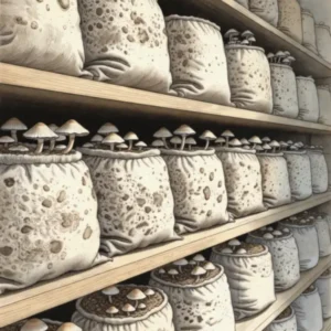 illustration grande production champignons