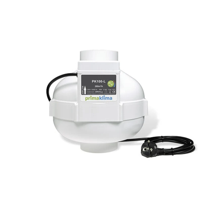 Extracteur de gaine Prima Klima PK100-L bride 100 mm avec câble d'alimentation